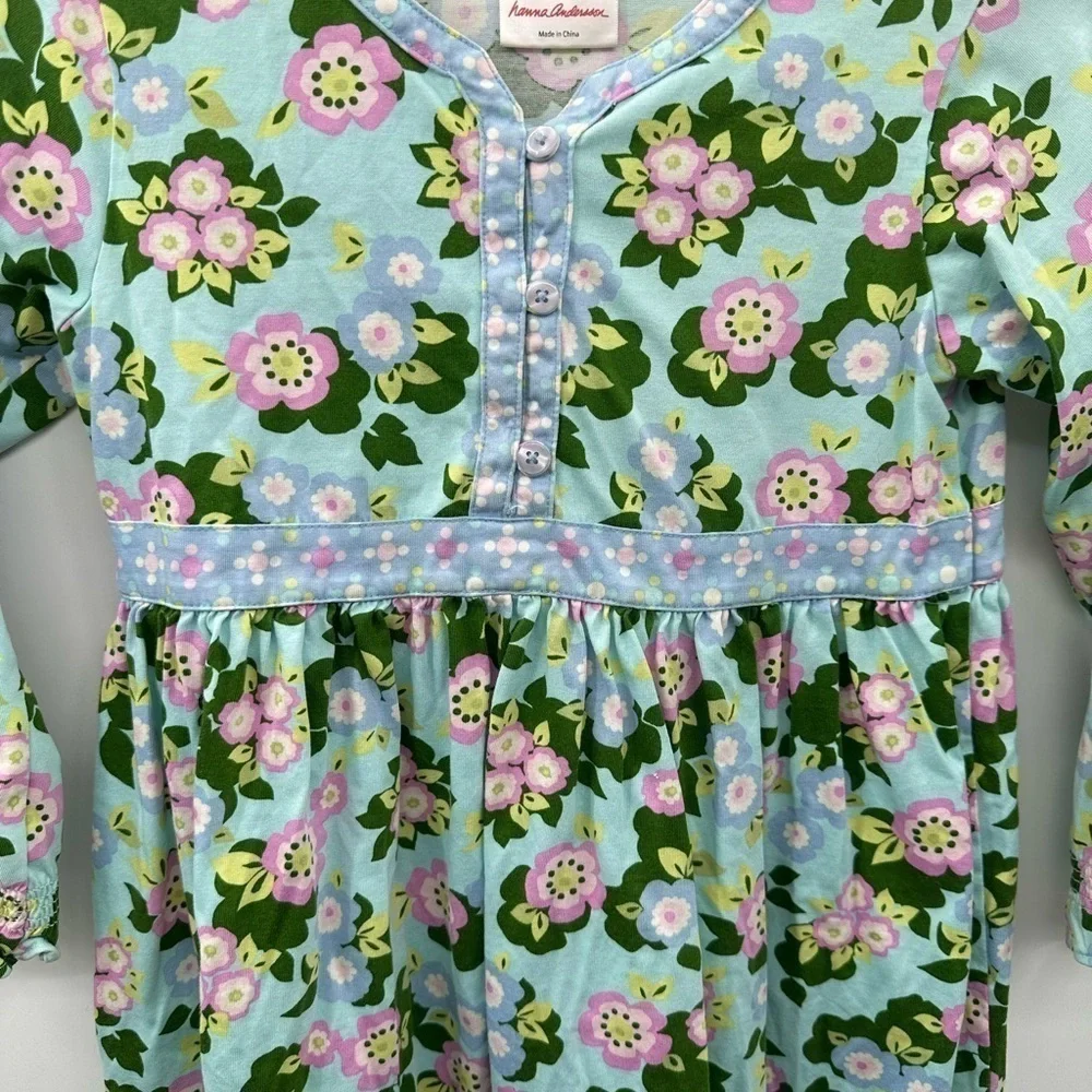 HANNA ANDERSSON Pastel floral girl's cotton cottagecore adorable cute dress 6-7